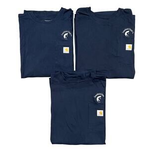 Carhartt Men's Loose Fit K87 NVY Front Pocket Short Sleeve T Shirt XL Lot‎ Of 3